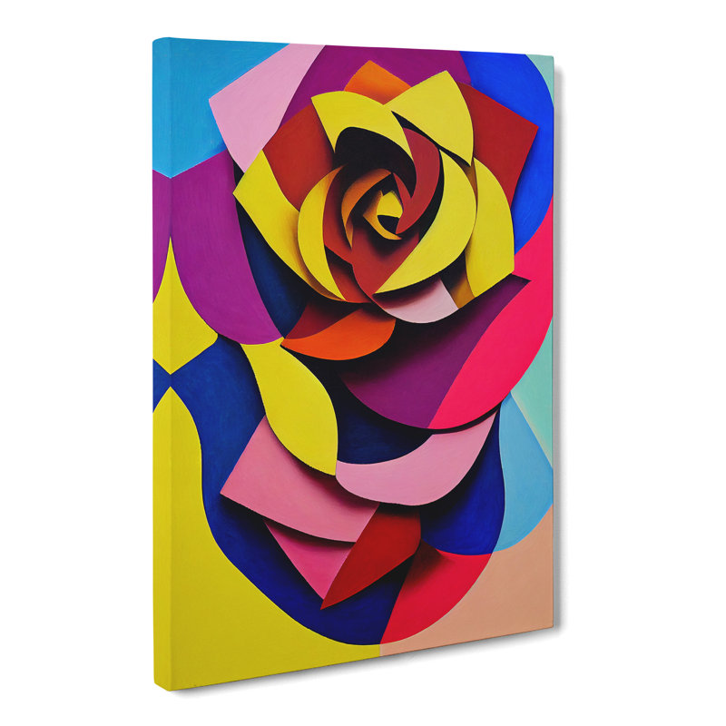 Bergerac Rose Flower Abstract - Wrapped Canvas, 76cm H x 50cm W