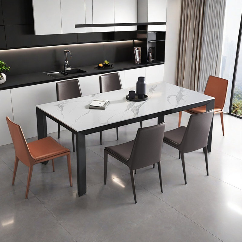 Modern simple home rectangular dining table sets, 29.5"H x 55.1"L x 31.5"W