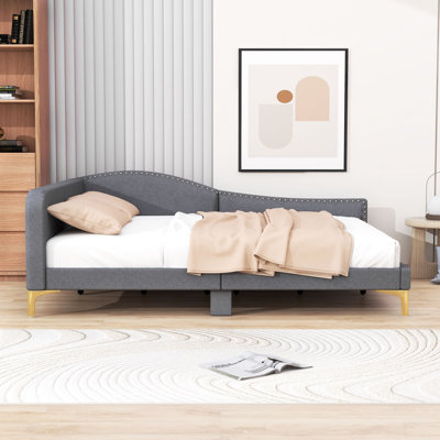 Ceryis Linen Upholstered Daybed with Armrest by Rosdorf Park