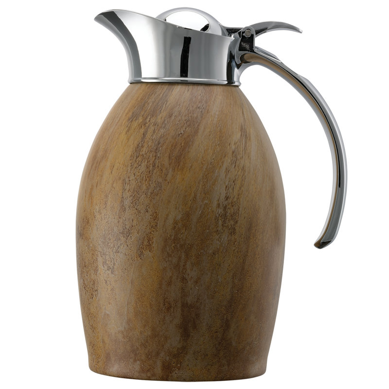 Desserte à couvercle rabattable en acier inoxydable 4,2 tasses, Marbre travertin