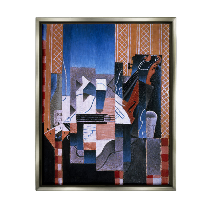 «Violon et Guitare» par Juan Gris, peinture abstraite classique sur toile, H 31 po x l 25 po x P 1,7 po