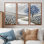 Ensemble de salon d'art mural campagne Blooms I - Cornflowers