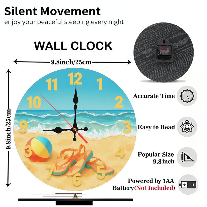 Horloge murale plage