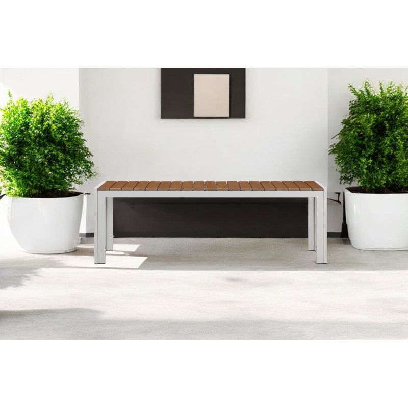 Banc en aluminium Alynne, Blanc / sarcelle