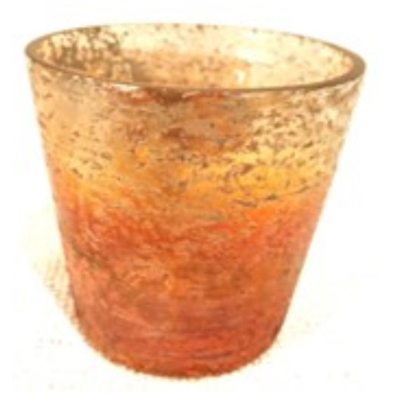 Petit porte-votive en verre coucher de soleil