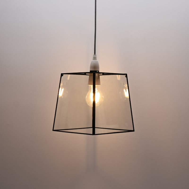 20cm H Acrylic Round Pendant Shade ( Screw On ) in Black