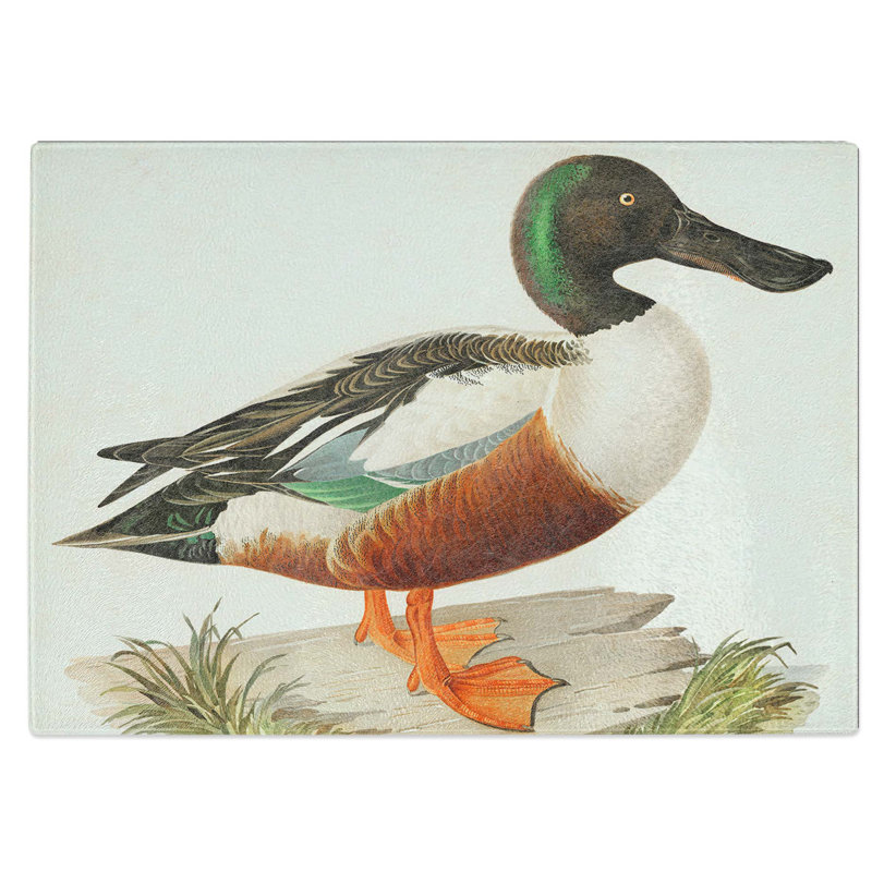 Tempered Glass Duck Chopping Board, 39 cm W x 28.5 cm L