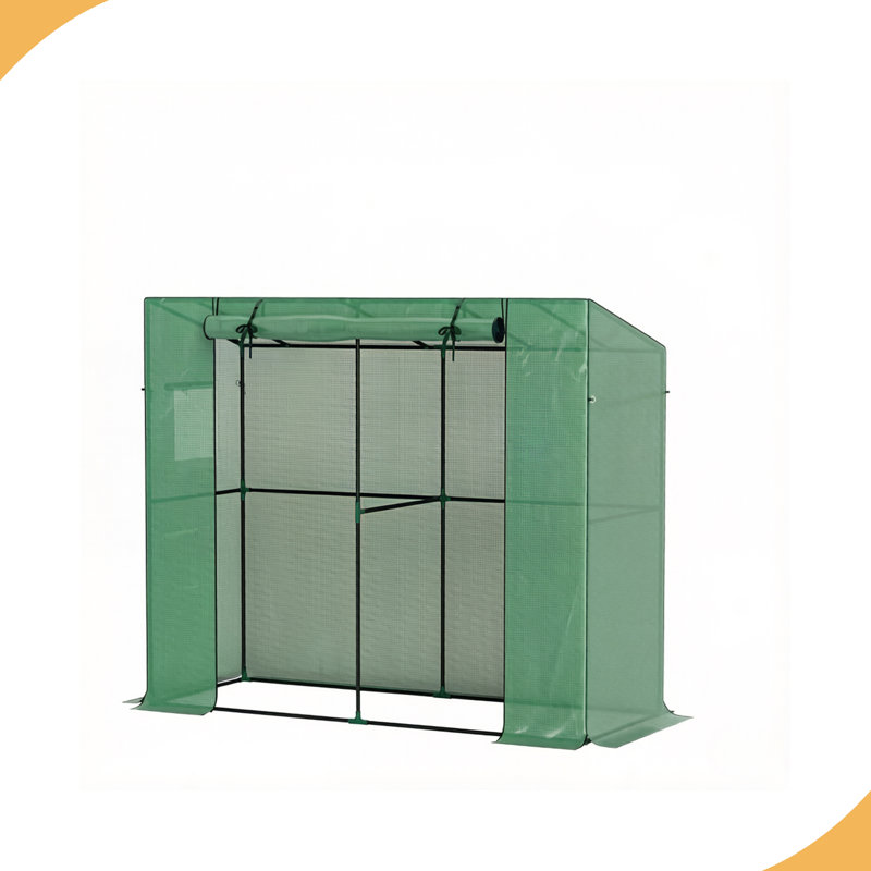Petite serre extérieure avec porte à enroulement, serre portative, serre à porte, structure robuste, Green, Green
