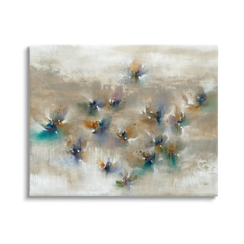 «Earthy Abstract Floral Petals Boho Paint Drip» par K. Nari - on, Toile tendue, H 16 po x l 20 po x P 1,5 po