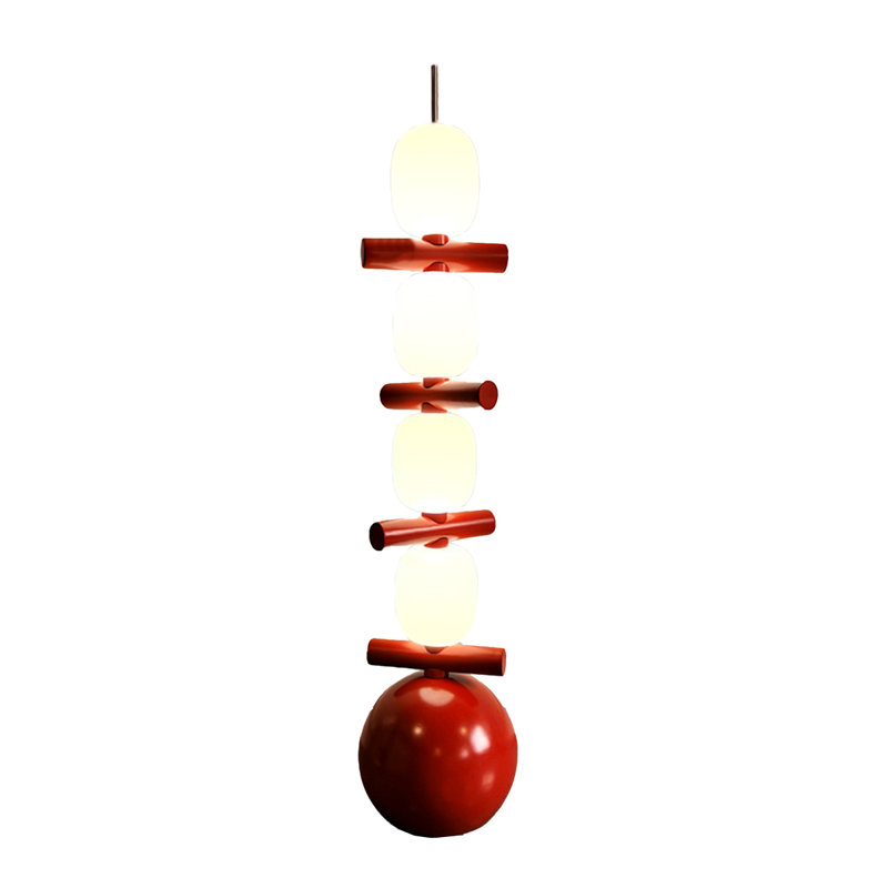 Modern Minimalist Iron and PE Floor Lamp, Red