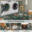 Tapis floral antidérapant doux antidérapant pour salon et chambre à coucher Floral-1781473879