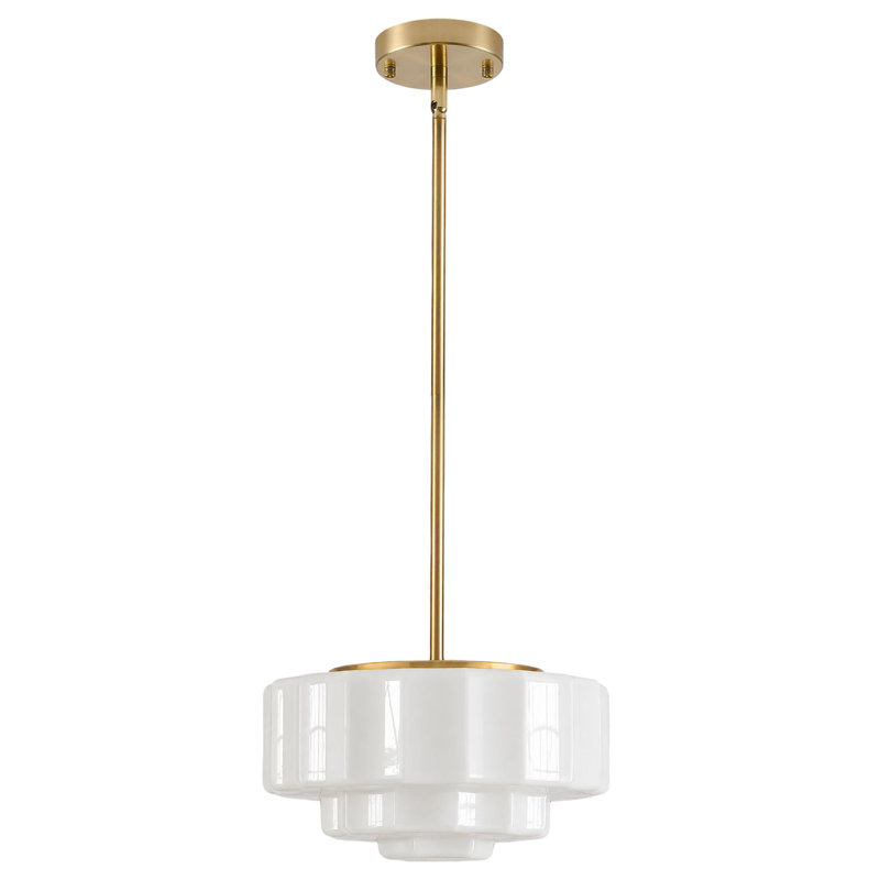 Suspension en verre blanc laiteux de 35,5 cm (14 po) pour îlot de cuisine, luminaire suspendu moderne pour table à manger