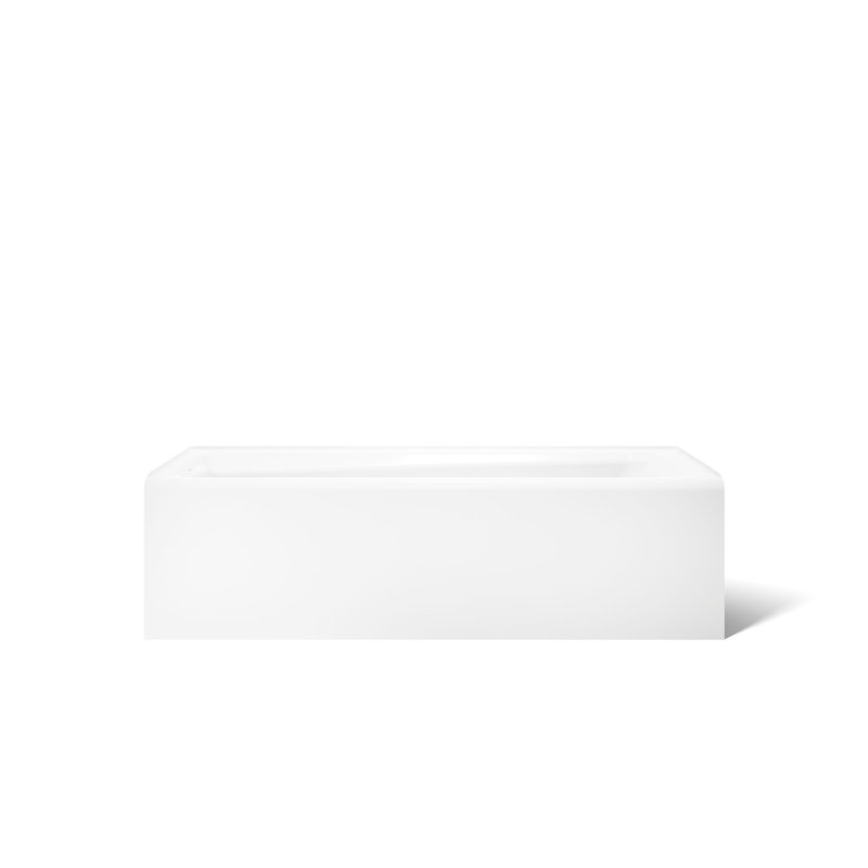 Mendota 60" x 32" Soaking Bathtub, White, Right