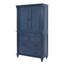 Grand garde-manger autoportant - armoire de rangement haute de 43,3 po x 20 po x 77,3 po avec 6 portes, 2 tablettes réglables et 5 tiroirs, bleu-529246558