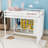 Wooden Loft Bed With Colorful Shelves And Ladder-909375743-909375714