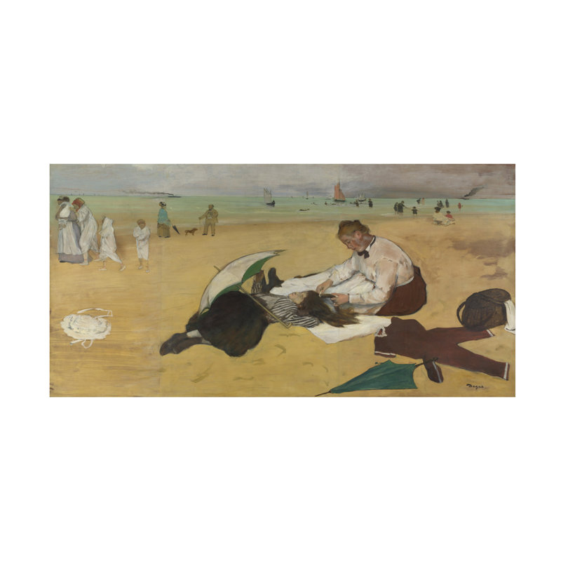 Edgar Degas, scène de plage, C.1869-70, art sur toile, H 12 po x l 24 po