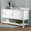 Meuble-lavabo moderne à fermeture en douceur de 60 po avec tablette de rangement ouverte Caitline
