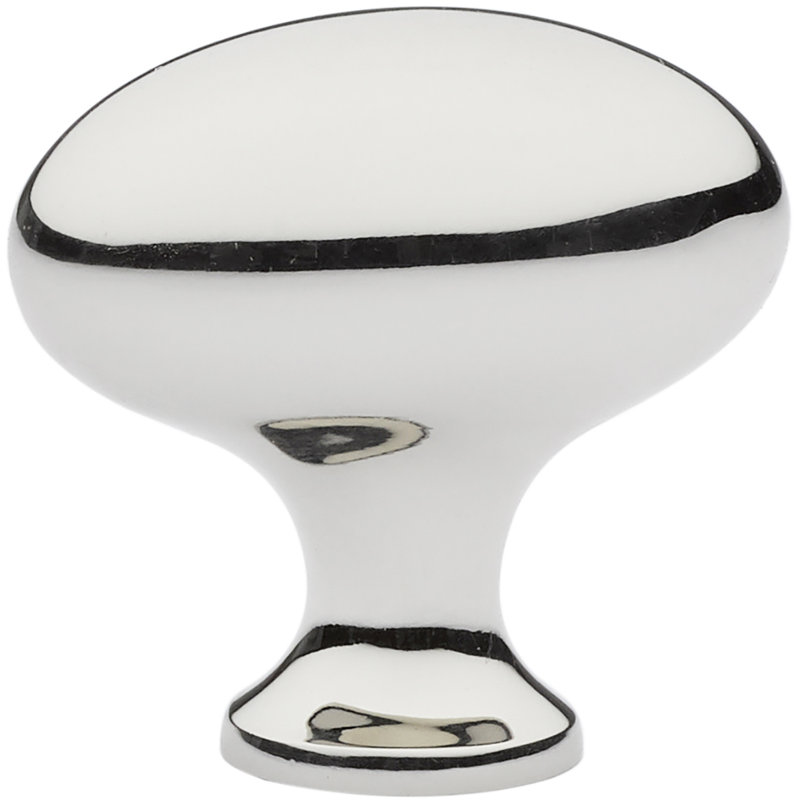 Egg Cabinet Knob, Polished Nickel, 1.75" H x 1" W x 1.625" D