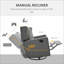 Fauteuil inclinable et oscillant inclinable à 360 °, inclinable et inclinable Repose-pieds pour chambre d'enfant | Gris ardoise | Tissu lin-touch