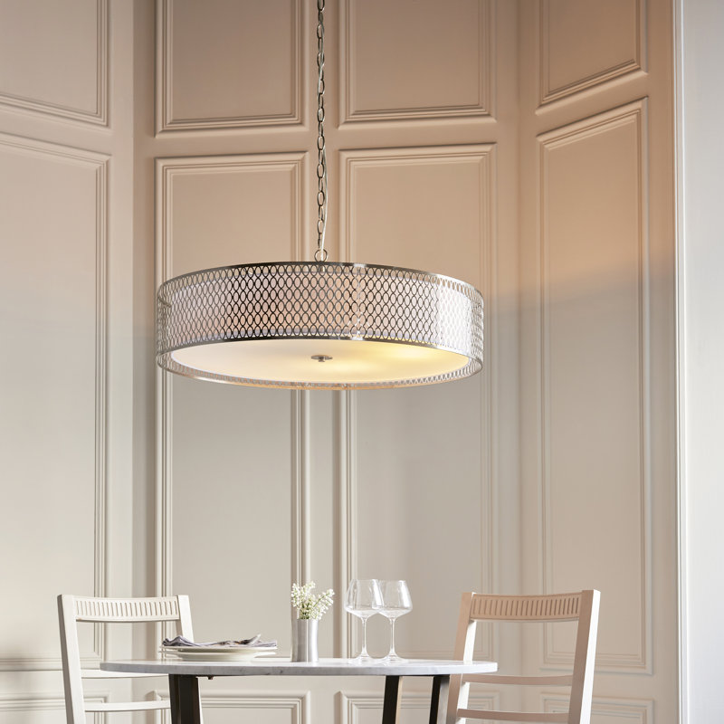 5 - Light Pendant, Satin Nickel, Silver
