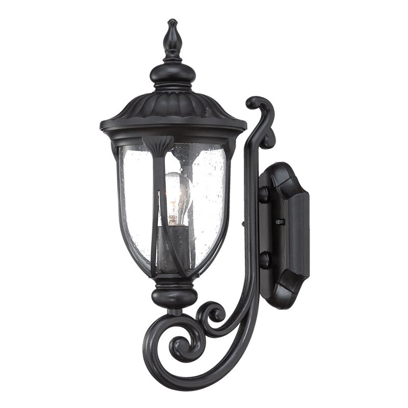 Lanterne murale d'extérieur à 1 ampoule Angie, Noir mat, H 22,5 po x l 9 po x p 11,5 po