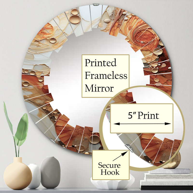 Strathmist - Miroir mural moderne rond, 24 po x 24 po
