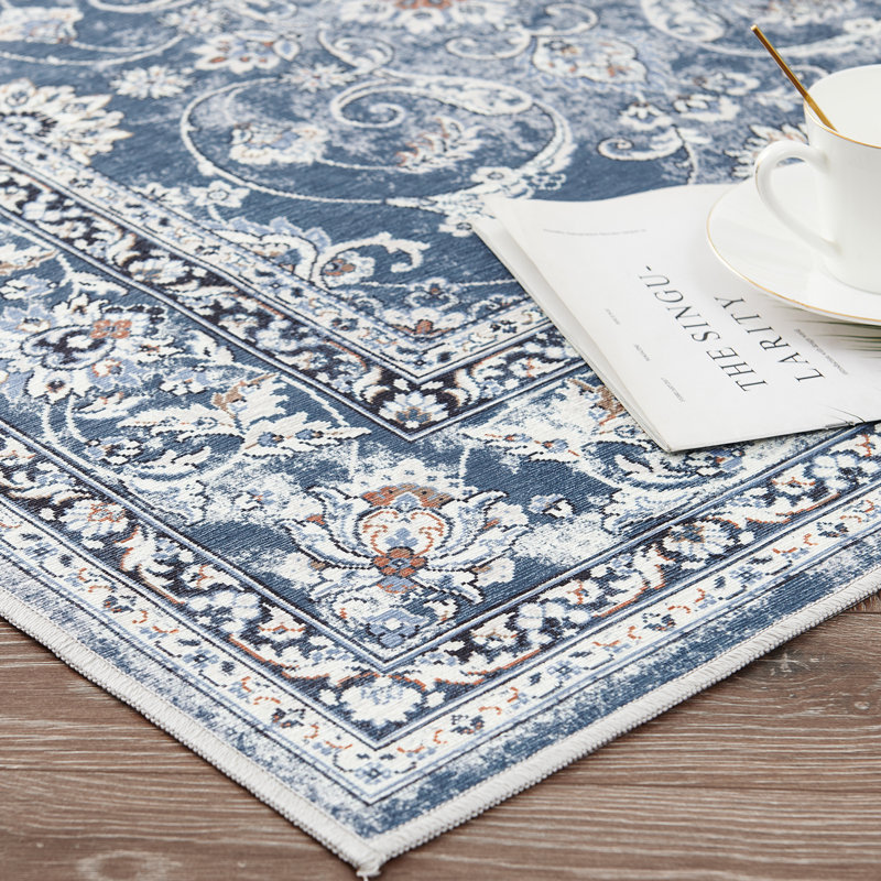 Paola Chenille Mashine Washable Vintage Indoor Arae Rug with Non-Slip Backing for Bedroom Living Room Kitchen Entryway