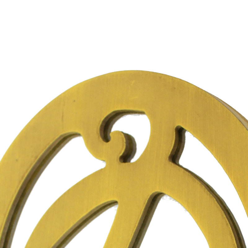 Monogramme mural en bois et cadre ovale avec lettre D, jaune, D, Jaune