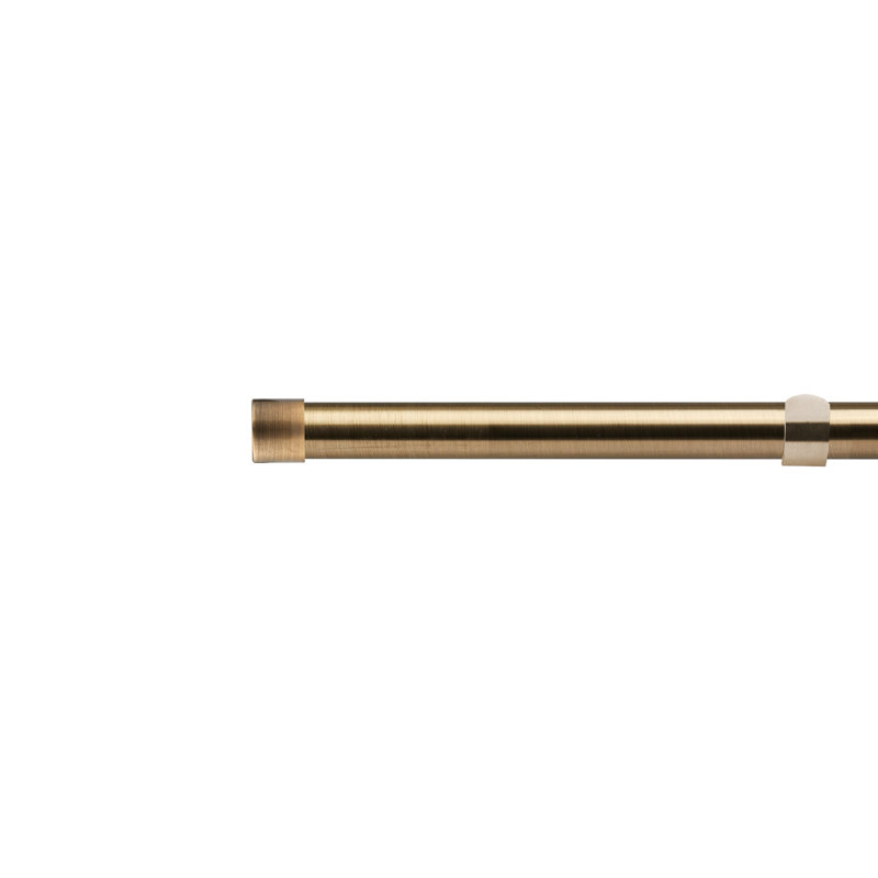 Full Stop Extendable Eyelet Curtain Pole and Hardware Set, Antique Brass, 1.2 - 2.1m
