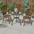 Rattan patio table and chair combination