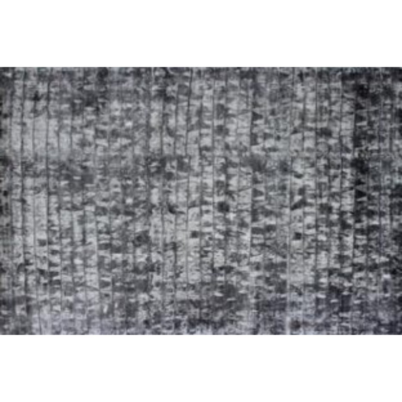 Tapis gris anthracite / noir en viscose à motif abstrait tissé à la main 8 pi x 11 pi