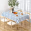 Nappe rectangulaire imperméable en vinyle à carreaux avec envers en flanelle, 132 x 178 cm, bleu