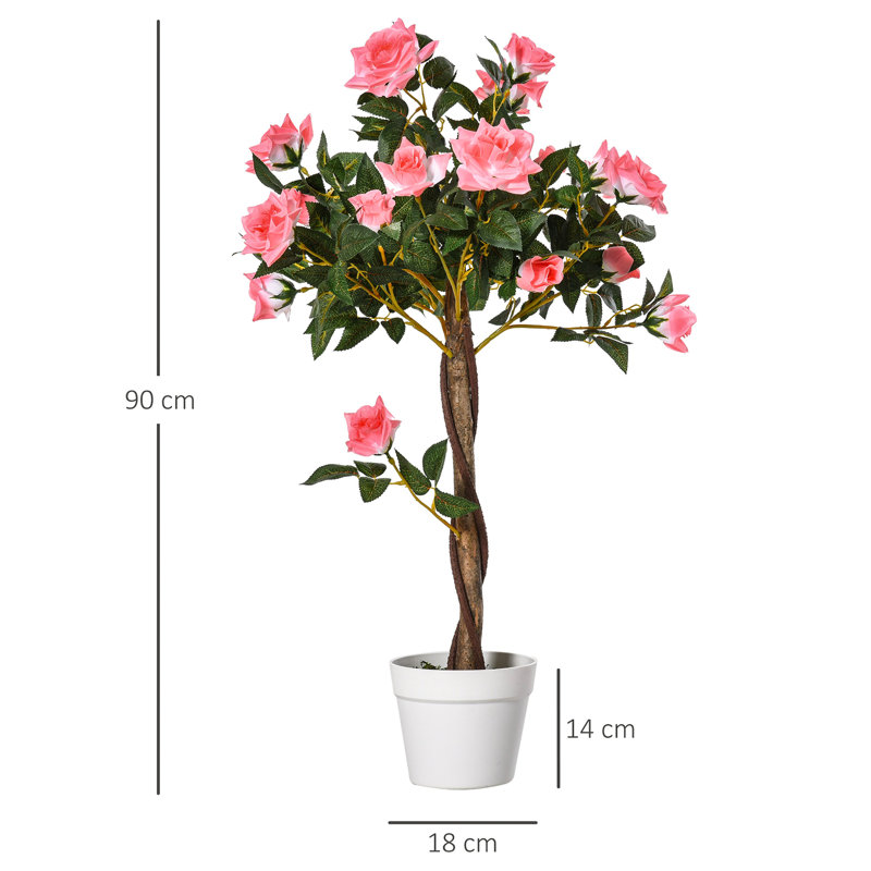 90cm Faux Flowering Tree in Pot