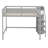 Full Size Loft Bed with Storage Wardrobe, Clothes Rack, and Staircase Shelves, Solid Pine Wood Frame-63543089