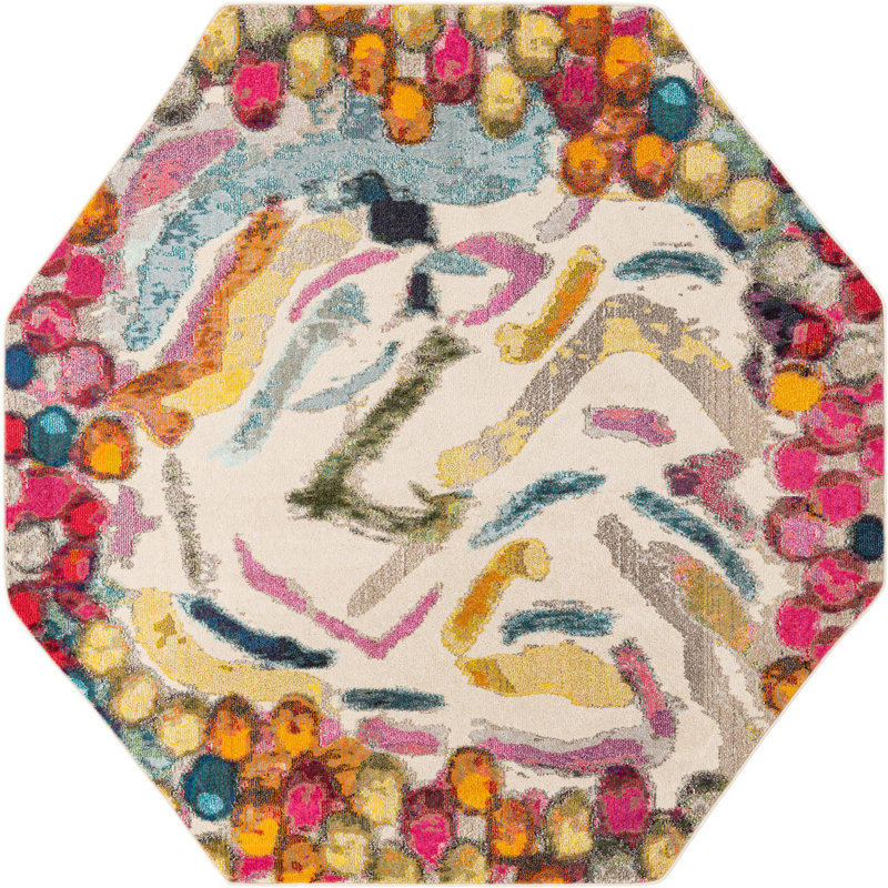 Washable Indoor Rug, Octagon 7'10" x 7'10"