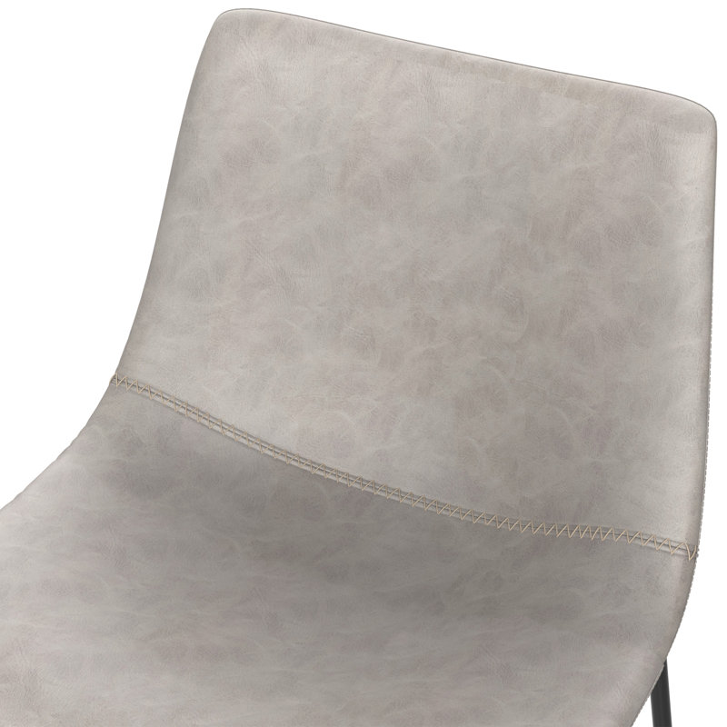 Chaise d'appoint rembourrée en similicuir, Gris
