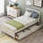 Artra Wood Twin Platform Storage Bed Wood Bed Frame with Two Drawers and Headboard-1317562140-1308102851