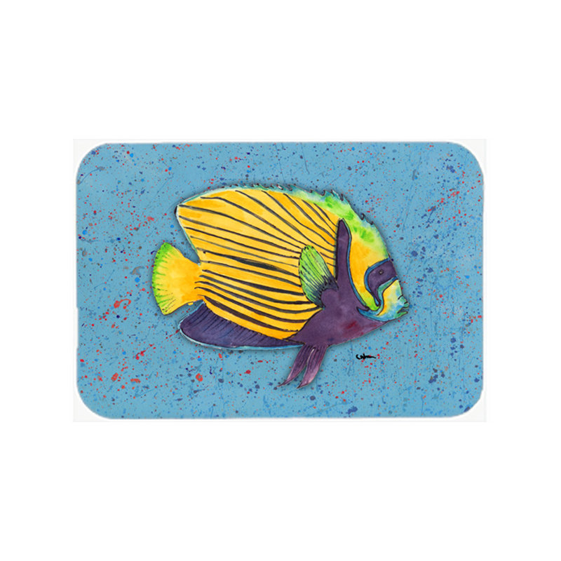 Planche à découper en verre de poisson tropical caroline, Bleu