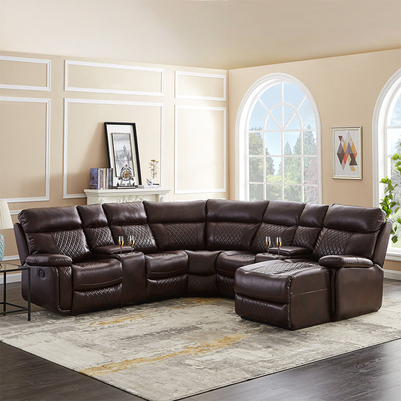 Canapé modulaire en cuir Muskogee