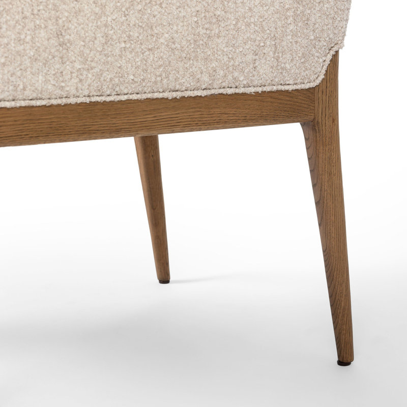 Ledger Upholstered Arm Chair, Cream Polyester Blend