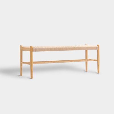 Maceus Solid Wood Entryway Bench with Shoe Storage