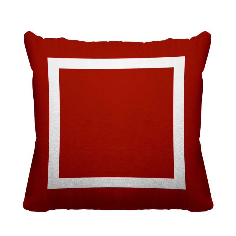 Luella Geometric Outdoor Reversible Throw Pillow, 17W" x 17H", Red