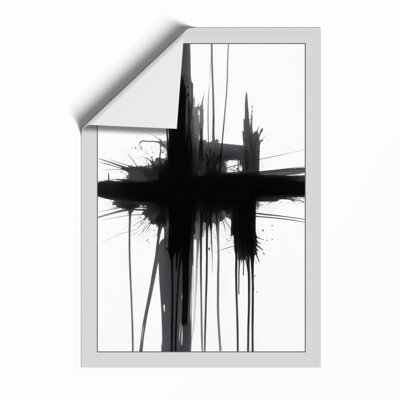Cross In Charcoal Minimalist - Print
