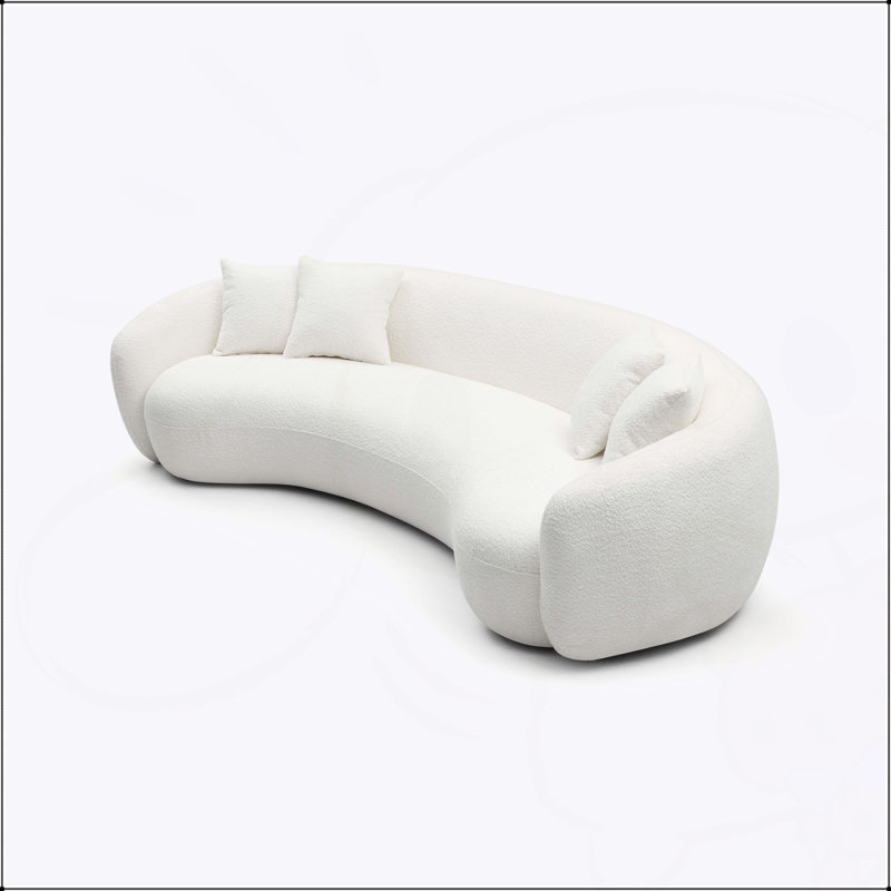 Canapé modulaire 102 pouces 5 places Boucle, Blanc