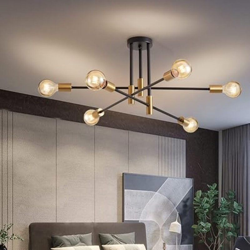 Lightess Chandeliers Ceiling Light Sputnik Chandelier 6 Lights