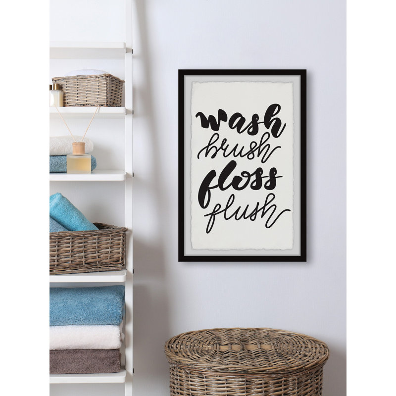 «Bathroom Riddles» - Cadre photo, art textuel, H 18 po x l 12 po x P 1,5 po