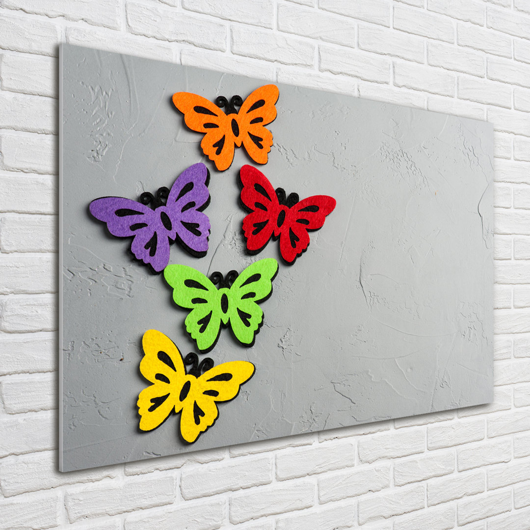 Glasbild Colorful Butterflies