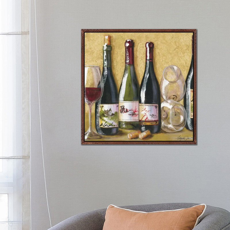 2013 Wine Tray 1 Piece Wall Art on Canvas, 93.98 cm H x 93.98 cm W, Classic Wood Framed
