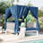 Comfortable Outdoor Sun Rest - To Wear Blue Upholstery Patio Sunbed Water- Cushions, Frame, Versatile For Lounging, 70.9''H X57.5''W X 57.5''D, 650Lbs Weight Capacity, Pillows-546452385