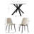 4 - Person Dining Table Sets With Glass Round Table & 4 Upholstered Chenille Chairs-1681749908